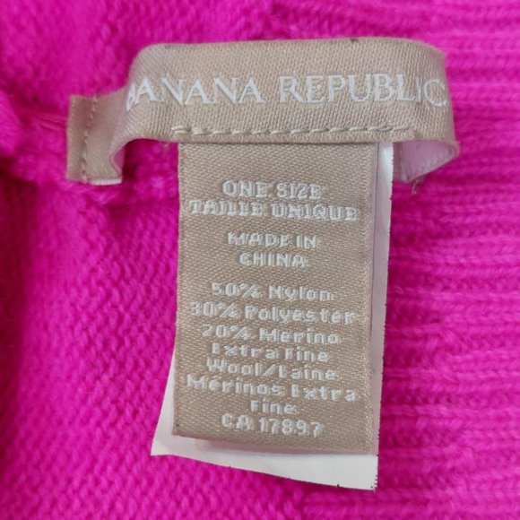 Banana Republic Women's Bright Pink Merino Wool Blend Toque - Picture 3 of 3